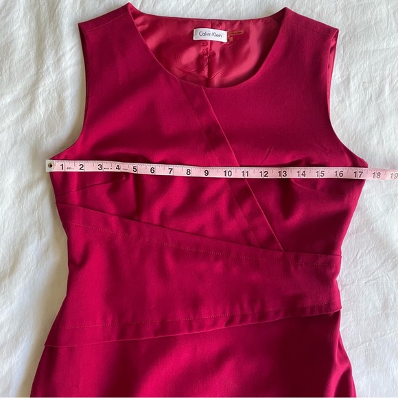 Calvin Klein Dark Pink Sheath Dress Size 6 | Classic Workwear Career Chic - Picture 8 of 10